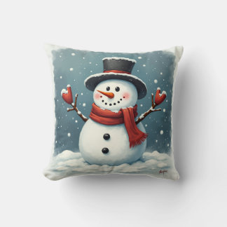 Snowman Throw Pillow