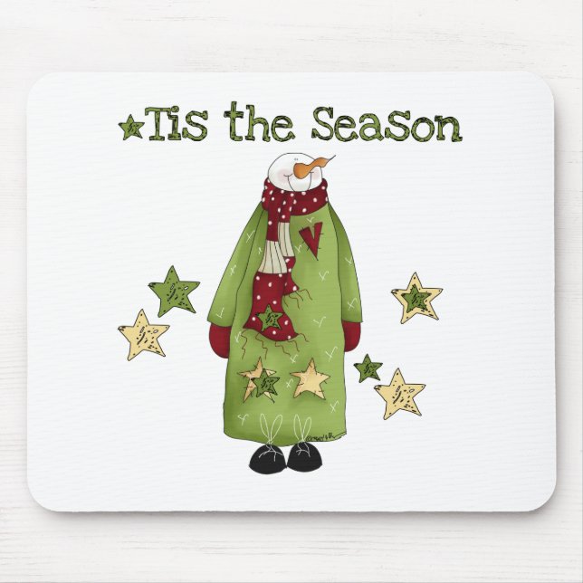Snowman Tis the Season Mouse Pad (Front)