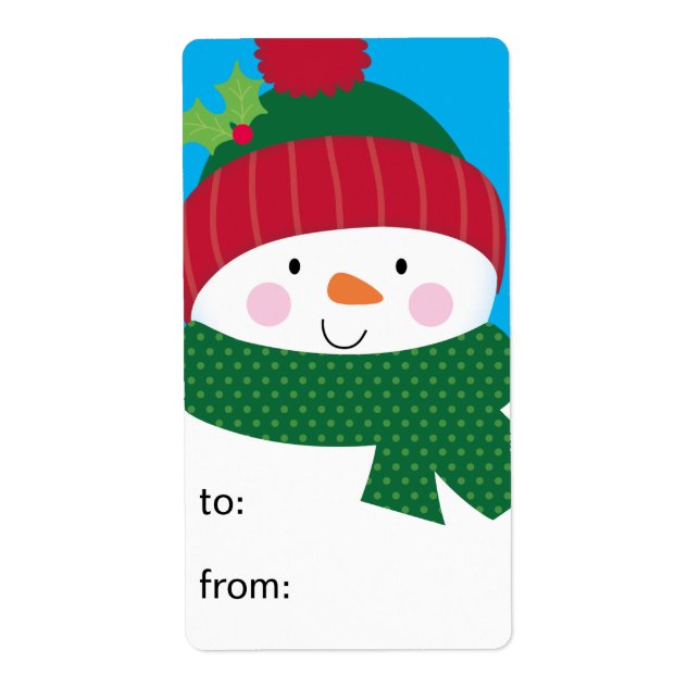 Snowman To From Label (Front)