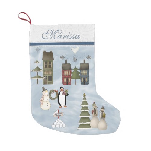 Snowman Town Stocking