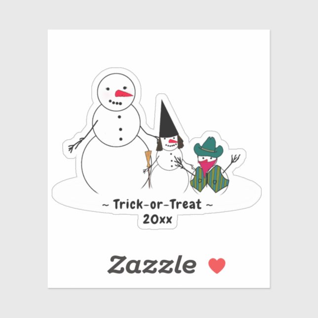 Snowman Trick-or-Treat Halloween  Sticker (Sheet)
