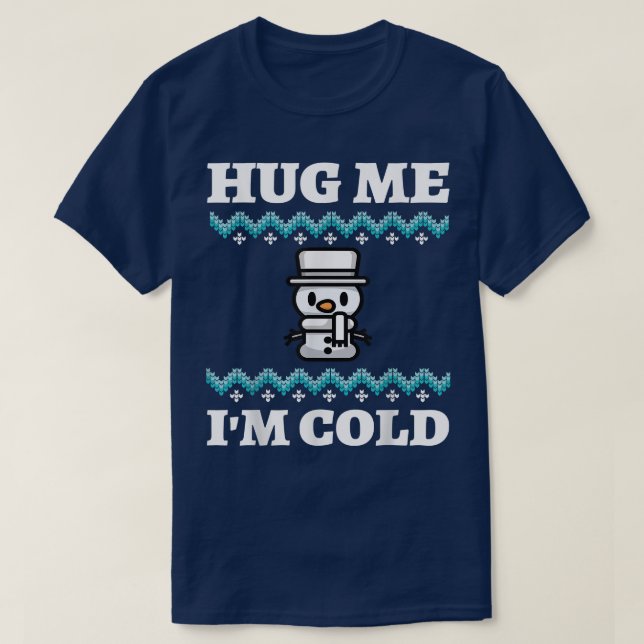 Snowman Ugly Christmas Sweater Ugly Hanukkah Hug M (Design Front)