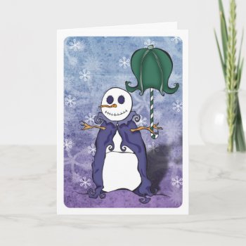 Snowman Umbrella Card by AllUsAlltheTime at Zazzle