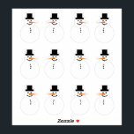 Snowman (Variety) Winter Holiday Christmas Fun Sticker<br><div class="desc">This super-fun sticker will brighten anyone's day! A white snowman has black coal eyes, smiling mouth, and buttons, a black top hat, and an extra-long orange carrot nose. In a variety of images, half the stickers have the snowman facing right, and the other half are a mirror image facing left....</div>