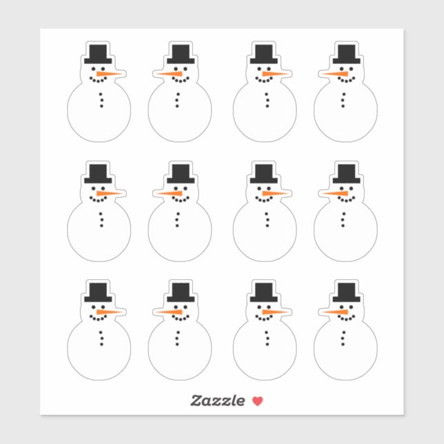 Snowman (Variety) Winter Holiday Christmas Fun Sticker (Sheet)