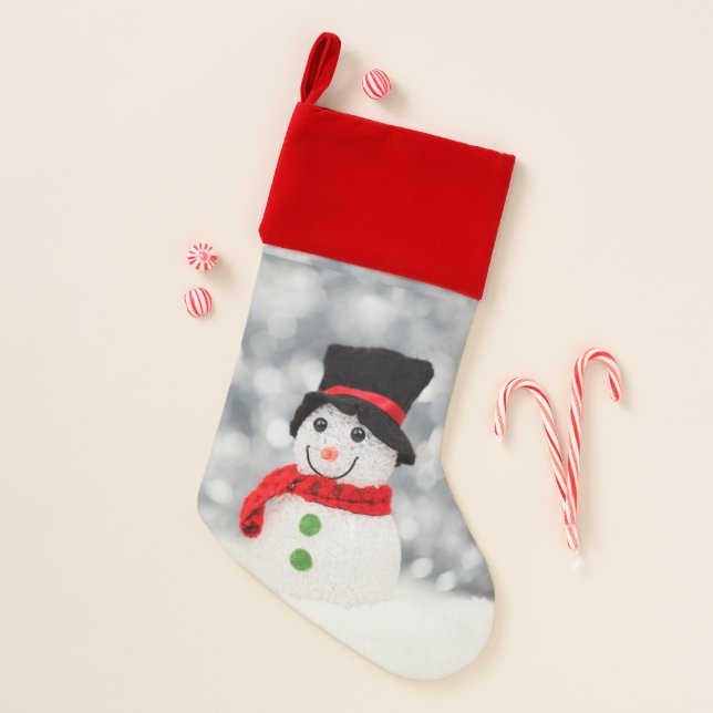 Snowman Velvet Lined Premium ChristmasStocking Christmas Stocking (Front)