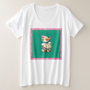 Snowman Vintage Christmas on white Plus Size T-Shirt