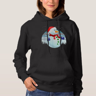 Snowman Vintage Sunset Winter Family Christmas Paj Hoodie