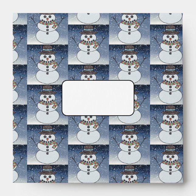Snowman w/BG - Square Envelope (Front)