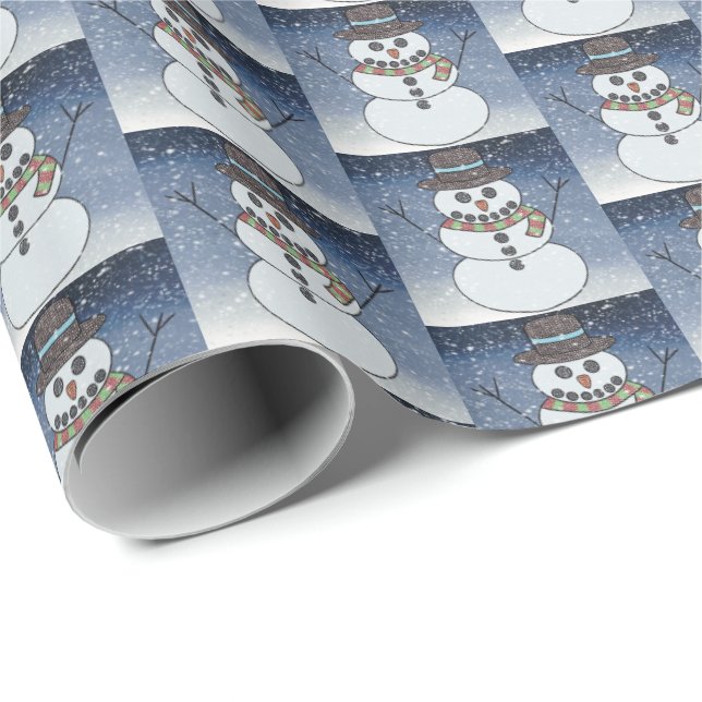 Snowman w/BG - Wrapping Paper (Roll Corner)