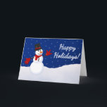 Snowman w/ I Love You ASL Handshape Christmas Card<br><div class="desc">This snowman is wearing an "I Love You" handshape (American SIgn Language) mitten and is wishing everyone "Happy Holidays!"</div>