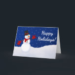 Snowman w/ I Love You ASL Handshape Christmas Card<br><div class="desc">This snowman is wearing an "I Love You" handshape (American SIgn Language) mitten and is wishing everyone "Happy Holidays!"</div>