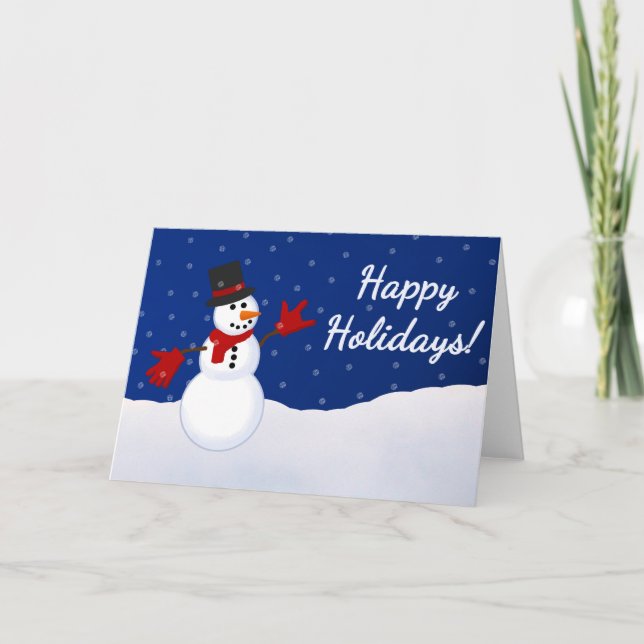 Snowman w/ I Love You ASL Handshape Christmas Card (Front)
