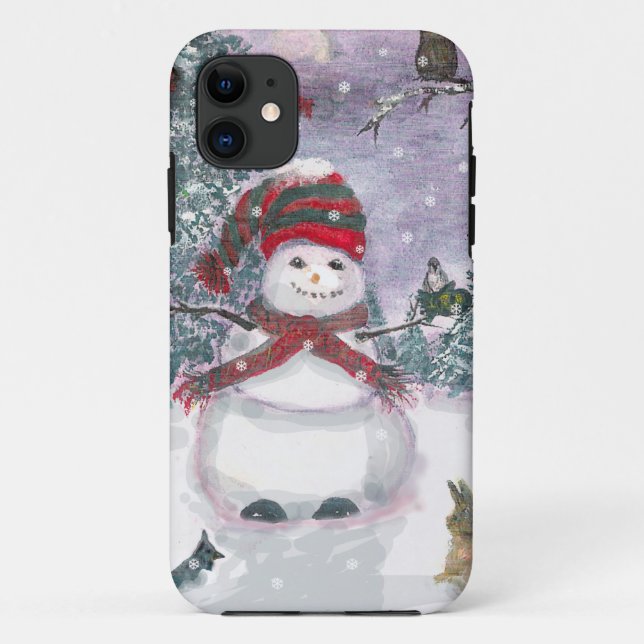 Snowman Watercolor art Case-Mate iPhone Case (Back)