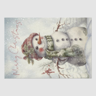 Snowman Watercolor Winter Christmas Tissue Paper