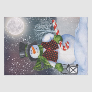 Snowman Watercolor Winter Christmas Tissue Paper