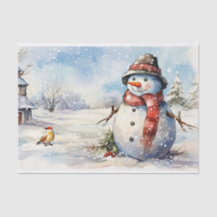 Snowman Watercolor Winter Christmas Tissue Paper