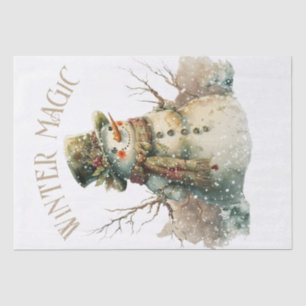 Snowman Watercolor Winter Christmas Tissue Paper