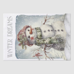 Snowman Watercolor Winter Christmas Tissue Paper