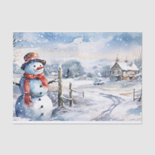 Snowman Watercolor Winter Christmas Tissue Paper