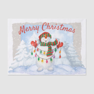 Snowman Watercolor Winter Christmas Tissue Paper