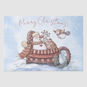 Snowman Watercolor Winter Christmas Tissue Paper