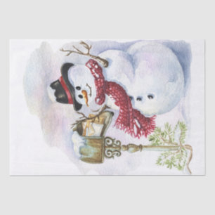 Snowman Watercolor Winter Christmas Tissue Paper
