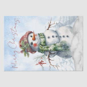 Snowman Watercolor Winter Christmas Tissue Paper