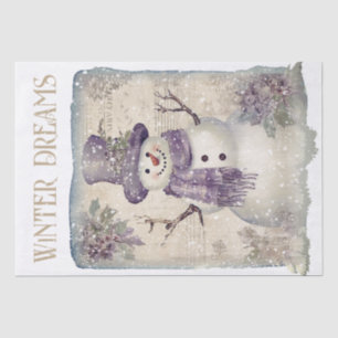 Snowman Watercolor Winter Christmas Tissue Paper