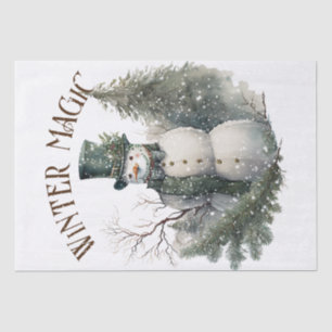 Snowman Watercolor Winter Christmas Tissue Paper