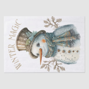 Snowman Watercolor Winter Christmas Tissue Paper