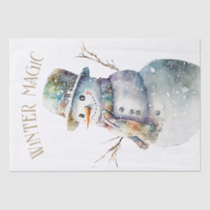 Snowman Watercolor Winter Christmas Tissue Paper