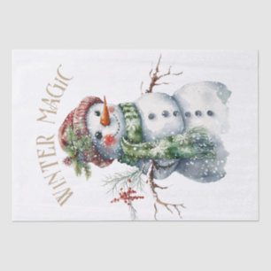 Snowman Watercolor Winter Christmas Tissue Paper