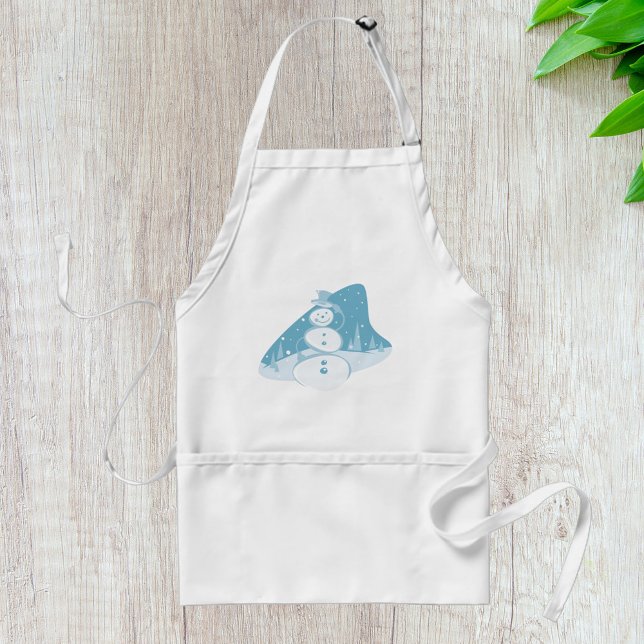 Snowman Wearing A Top Hat Adult Apron (Creator Uploaded)