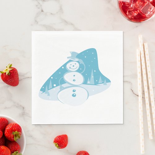 Snowman Wearing A Top Hat Napkins