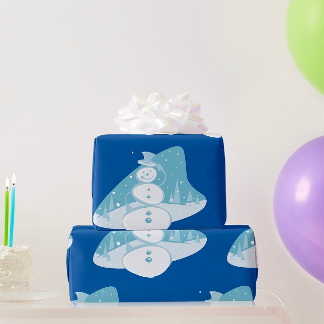 Snowman Wearing A Top Hat Wrapping Paper (Creator Uploaded)