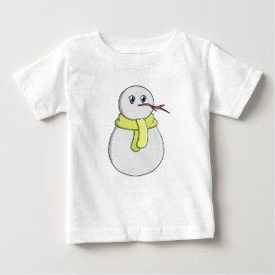 Snowman wearing a yellow scarf baby T-Shirt