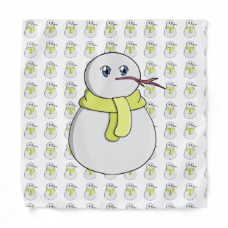 Snowman wearing a yellow scarf bandana