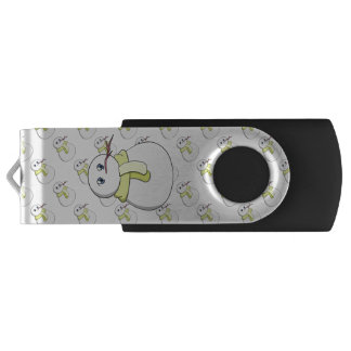 Snowman wearing a yellow scarf flash drive
