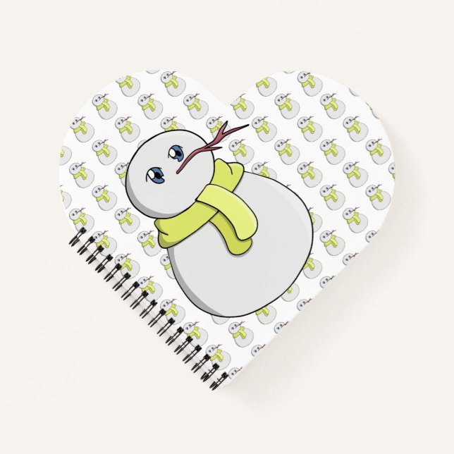 Snowman wearing a yellow scarf notebook (Front)