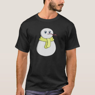 Snowman wearing a yellow scarf T-Shirt