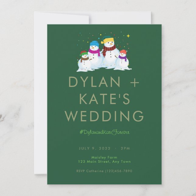 Snowman Wedding Invitation (Front)