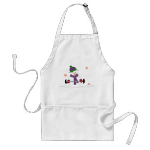 Snowman Weight Lifting Adult Apron
