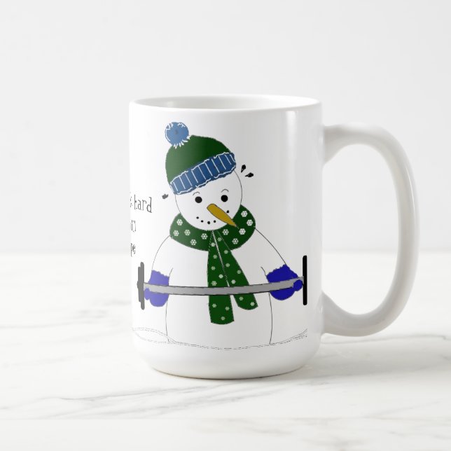 Snowman Weight Lifting Coffee Mug (Right)