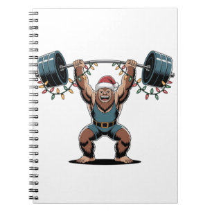 Snowman Weightlifter Christmas 2026 Holiday Fitnes Notebook