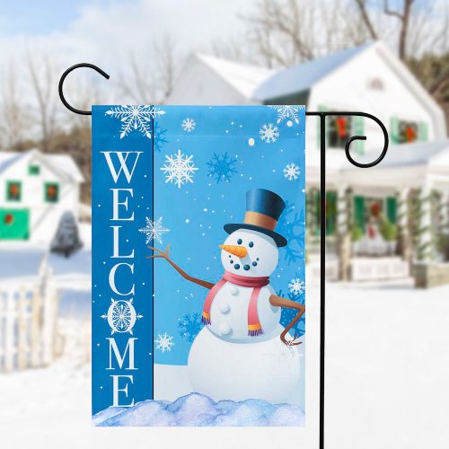 Snowman Welcome Winter Garden Flag