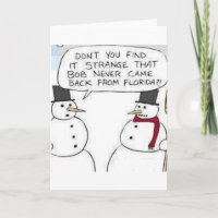 Snowman went to Florida Holiday Card
