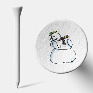 Snowman white golf tee top