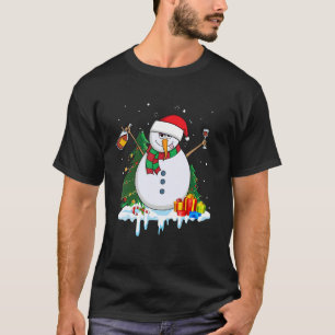 Snowman Wine Christmas Drinking Wine Xmas T-Shirt