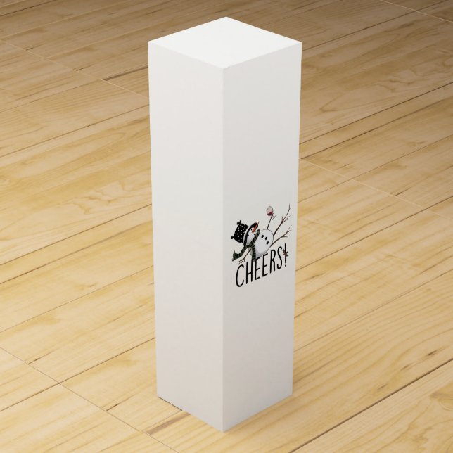 Snowman Wine Christmas Funny Drinking Wine Santa  Box (Front)